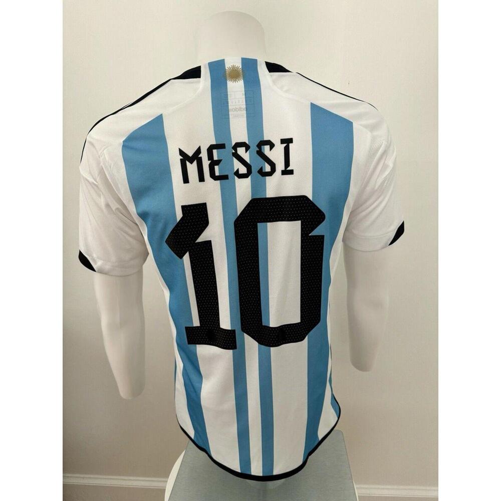 2022 Adidas World Cup 3 STAR Argentina MESSI Jersey Size L - Picture 3 of 12